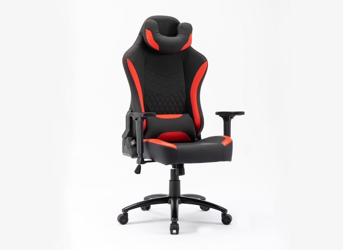 Fauteuil de bureau gaming en simili cuir noir et rouge EVALD - DécoInParis