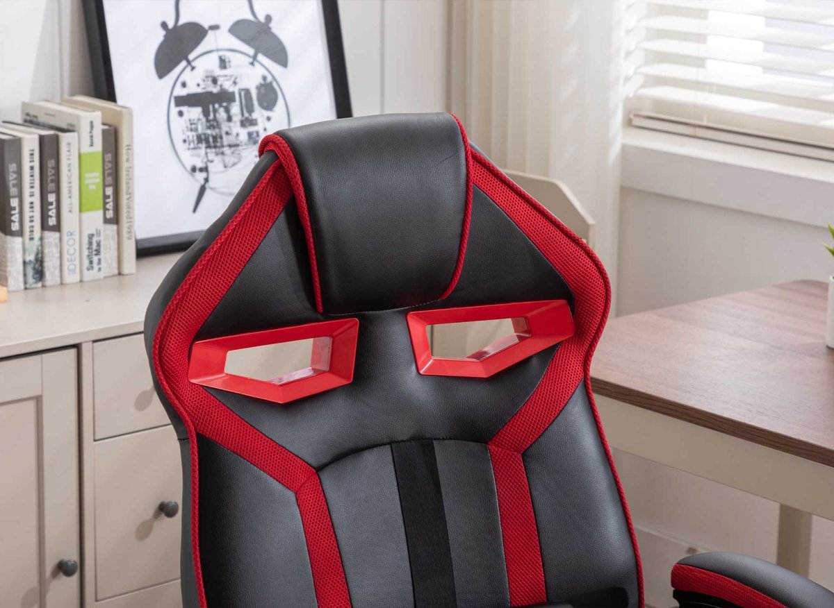 Fauteuil de bureau gaming en simili cuir noir et rouge ZONA - DécoInParis