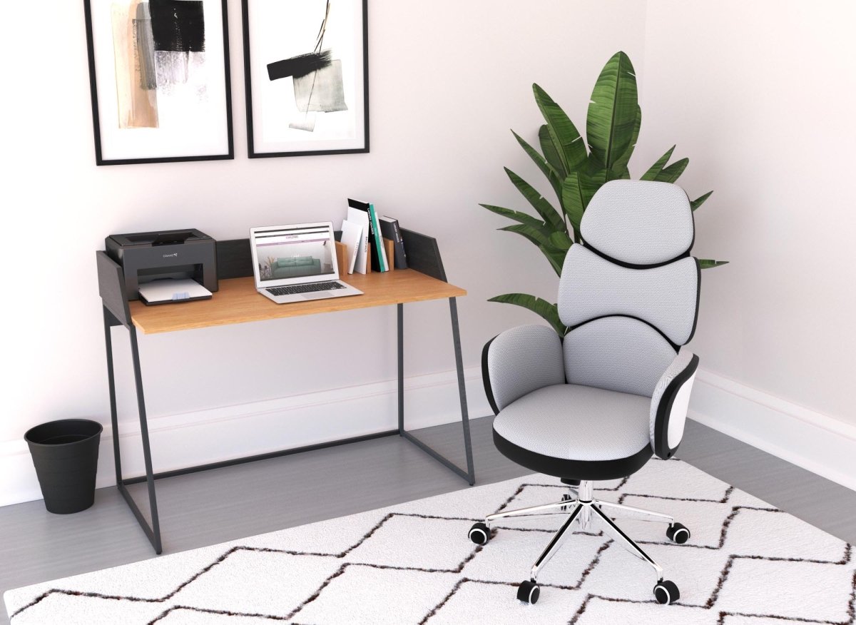 Fauteuil de bureau gris clair ALFA - DécoInParis