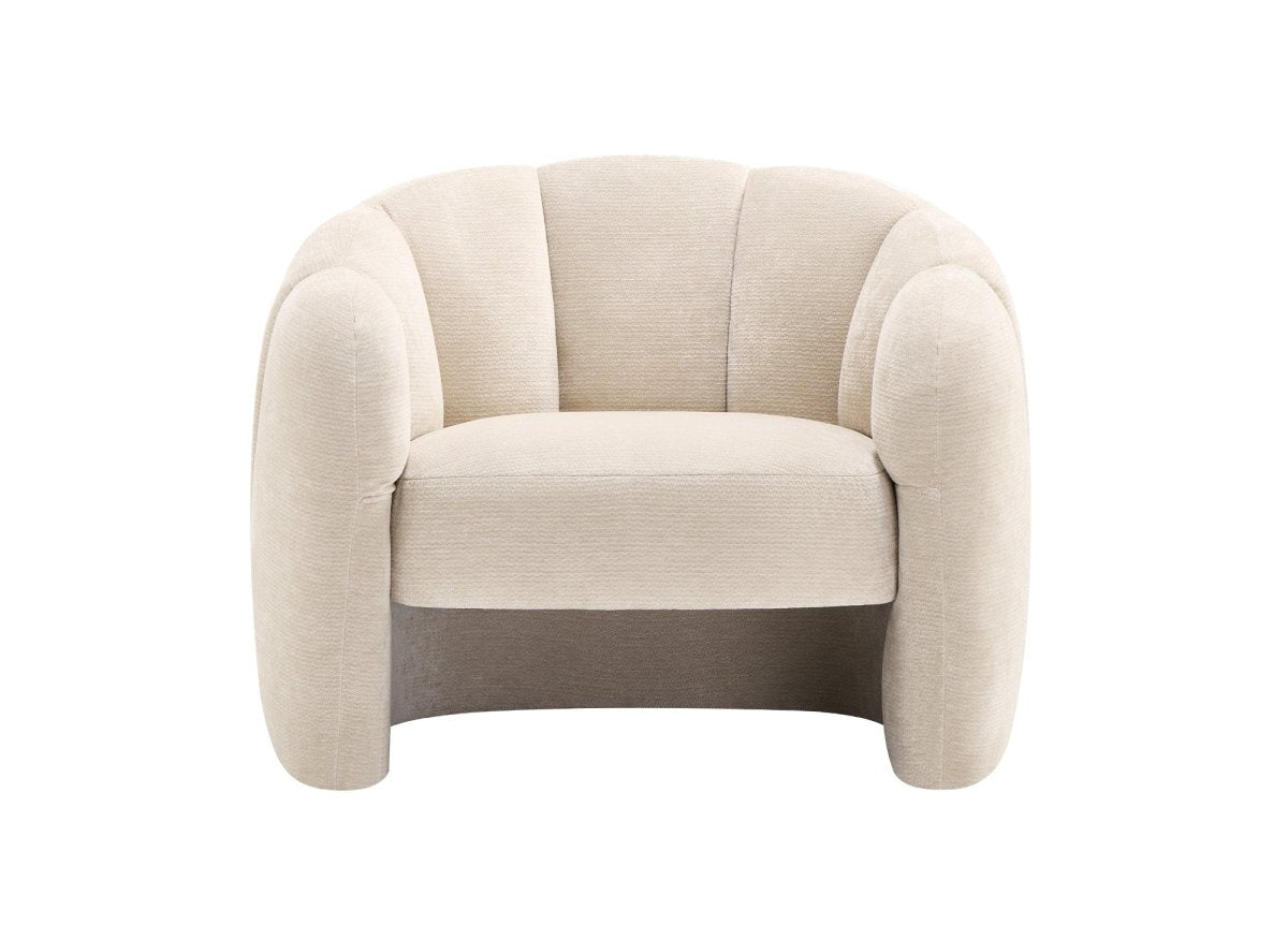 Poltrona di design in velluto beige SENY - DécoInParis