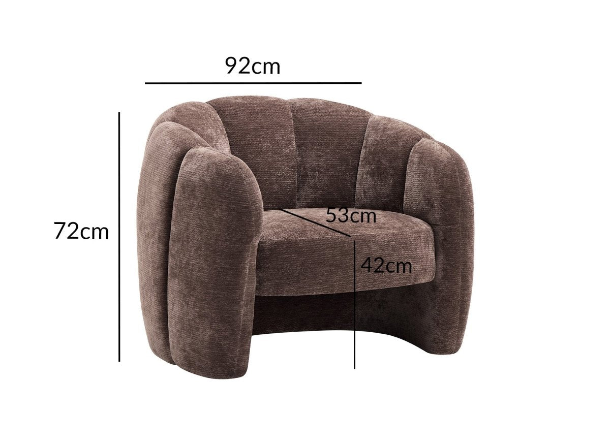 Poltrona di design in velluto marrone SENY - DécoInParis