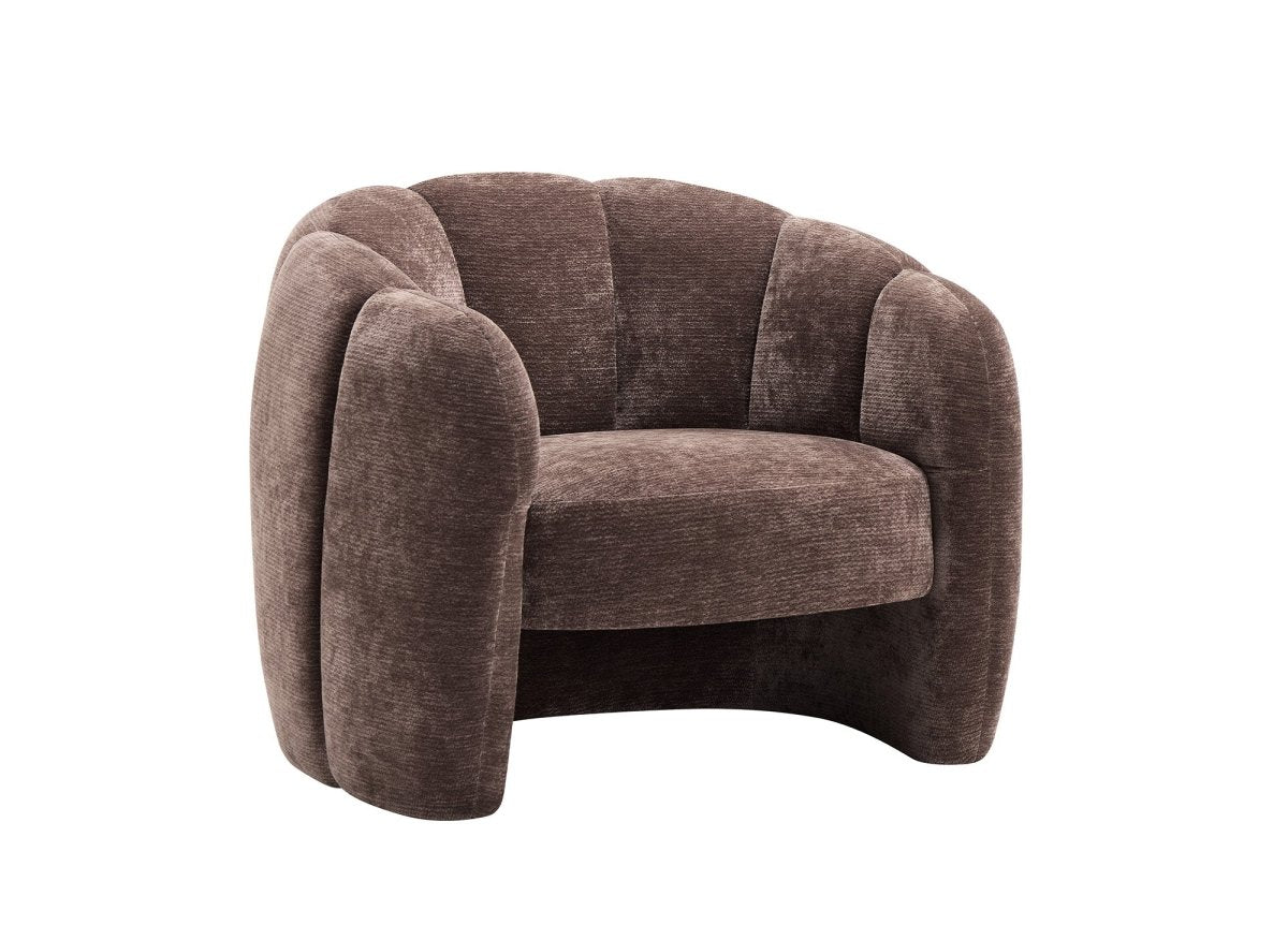 Poltrona di design in velluto marrone SENY - DécoInParis