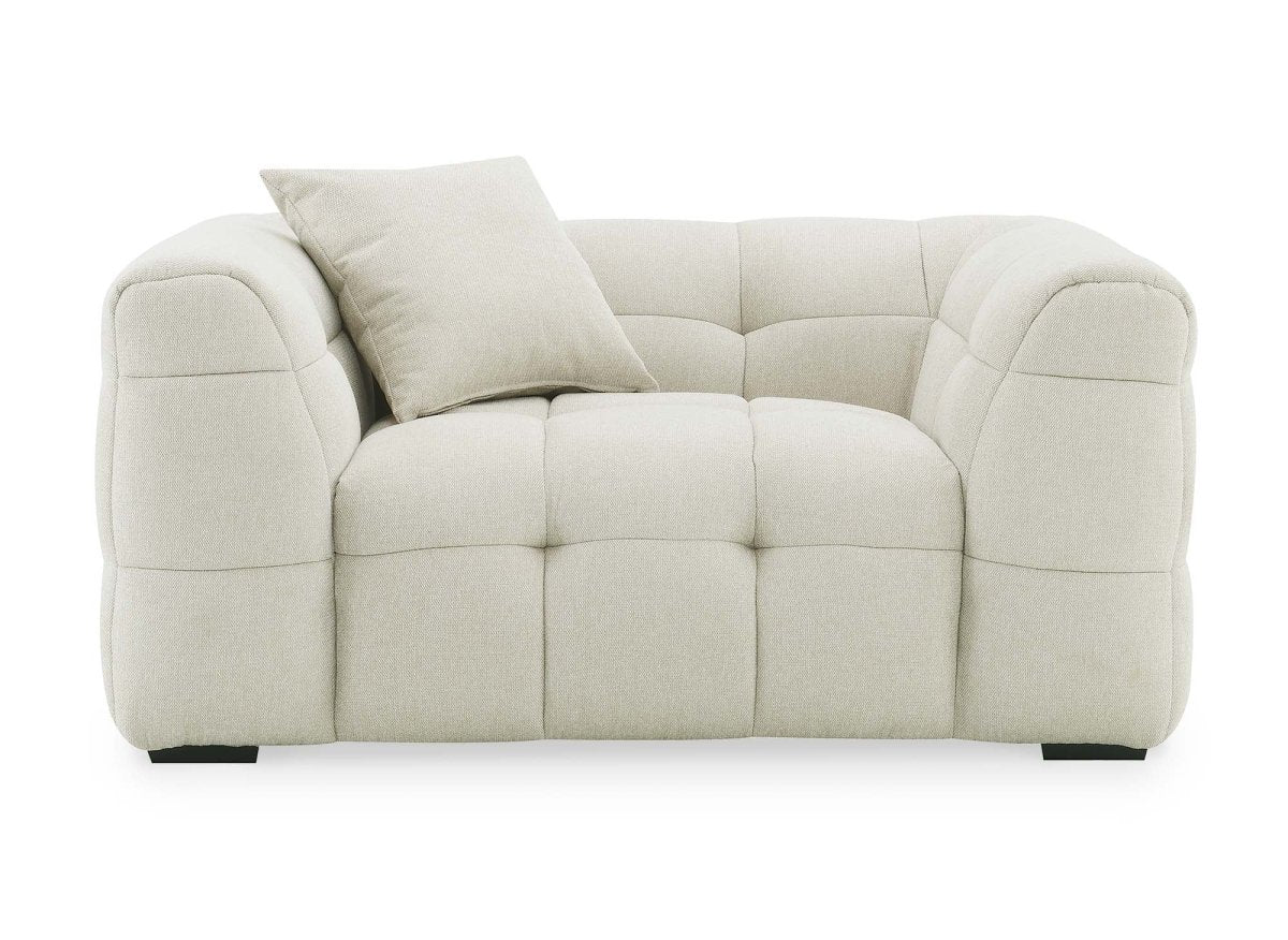 Fauteuil en tissu beige BELLA - DécoInParis