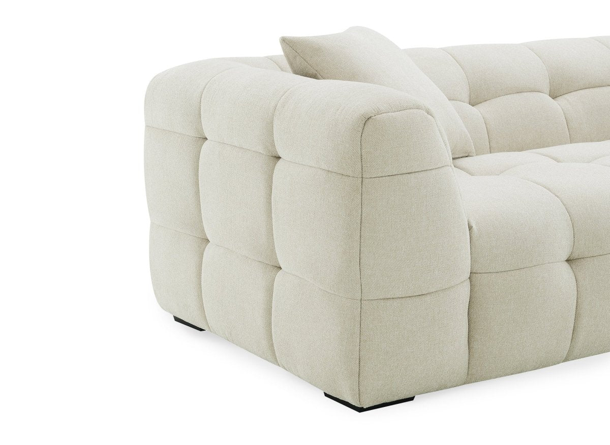 Fauteuil en tissu beige BELLA - DécoInParis