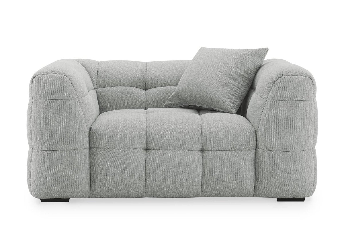 Fauteuil en tissu gris BELLA - DécoInParis