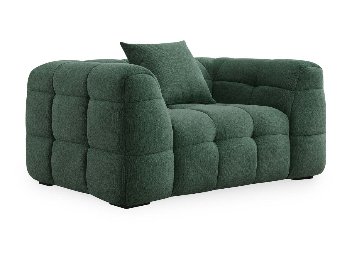 Fauteuil en tissu vert BELLA - DécoInParis