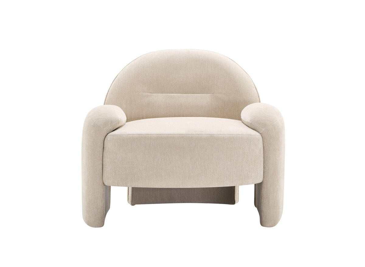 Poltrona in velluto beige MAKO - DécoInParis