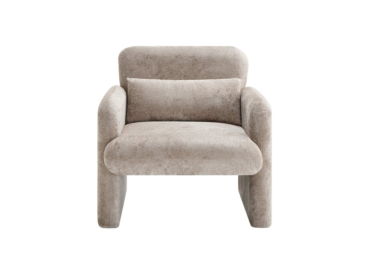 Poltrona in velluto beige PAMIO - DécoInParis