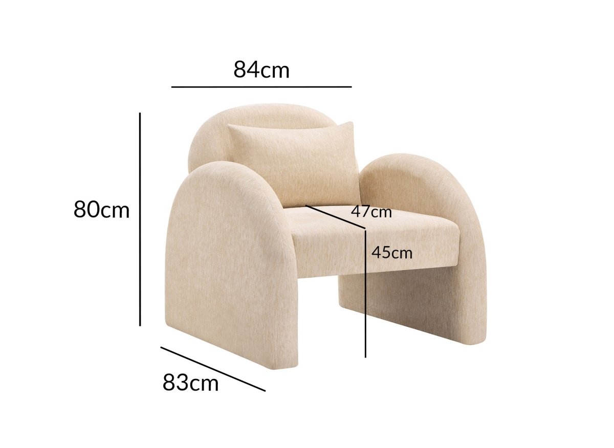 Poltrona in velluto beige VOLTAIRE - DécoInParis