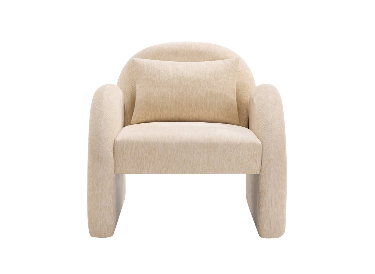 Poltrona in velluto beige VOLTAIRE - DécoInParis