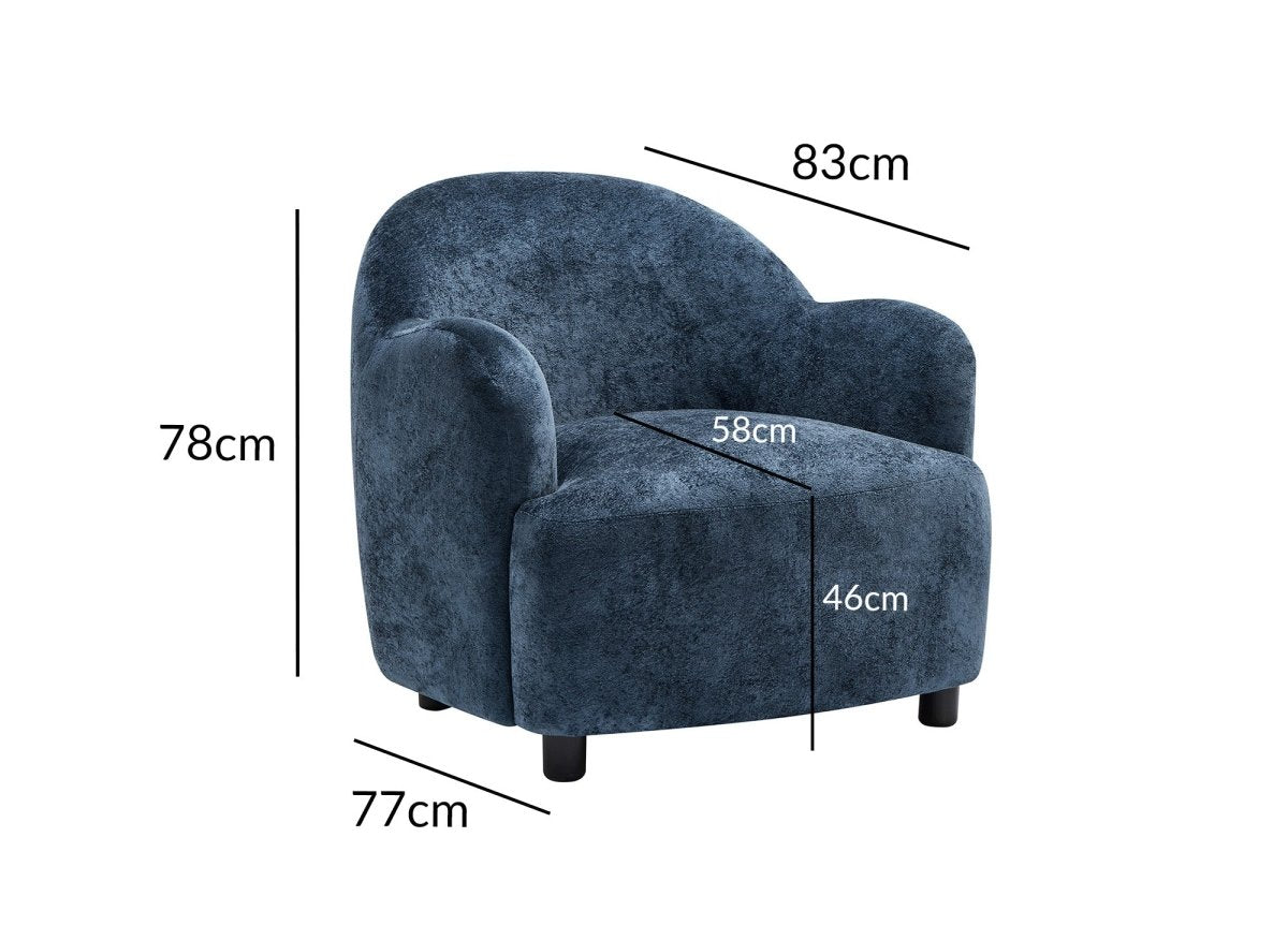 Poltrona SWING in velluto blu - DécoInParis
