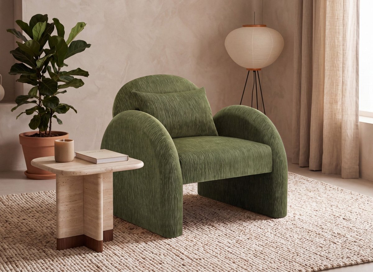 Poltrona in velluto verde VOLTAIRE - DécoInParis