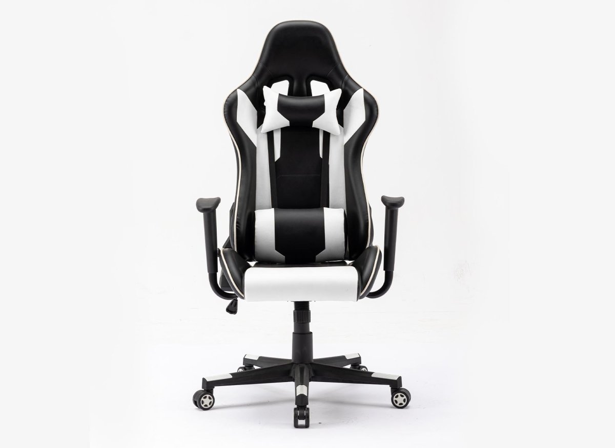 Fauteuil gaming en simili cuir noir et blanc LYHAM - DécoInParis