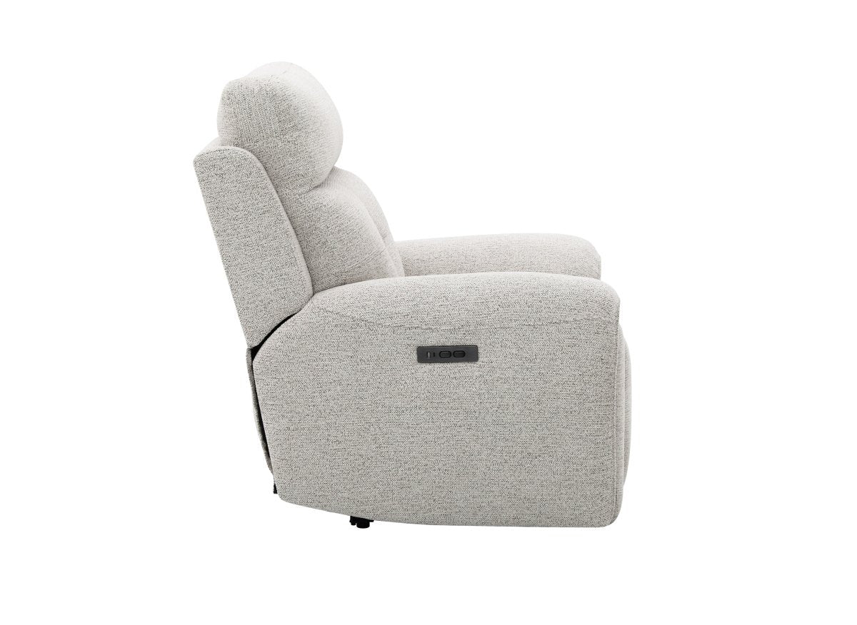 Fauteuil relax électrique en velours texturé beige PATRICIA - DécoInParis