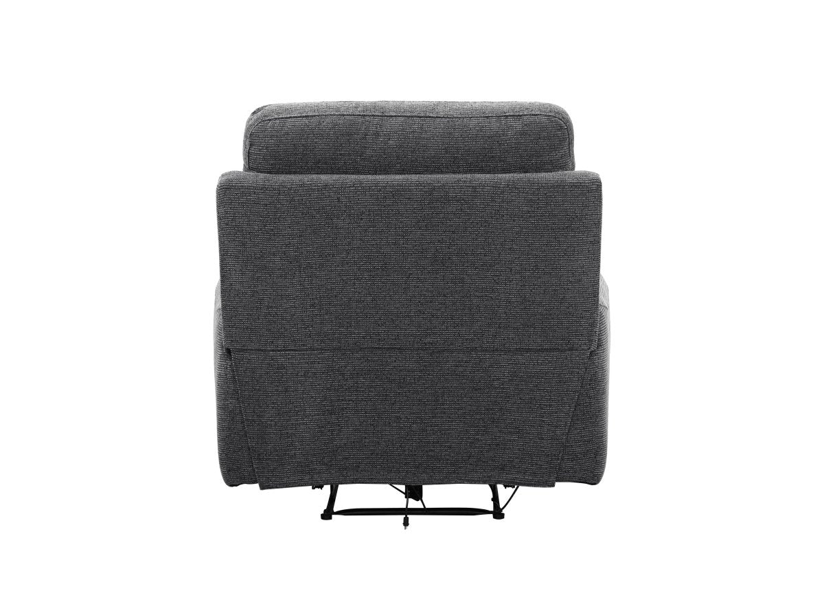 Fauteuil relax électrique en velours texturé gris PATRICIA - DécoInParis