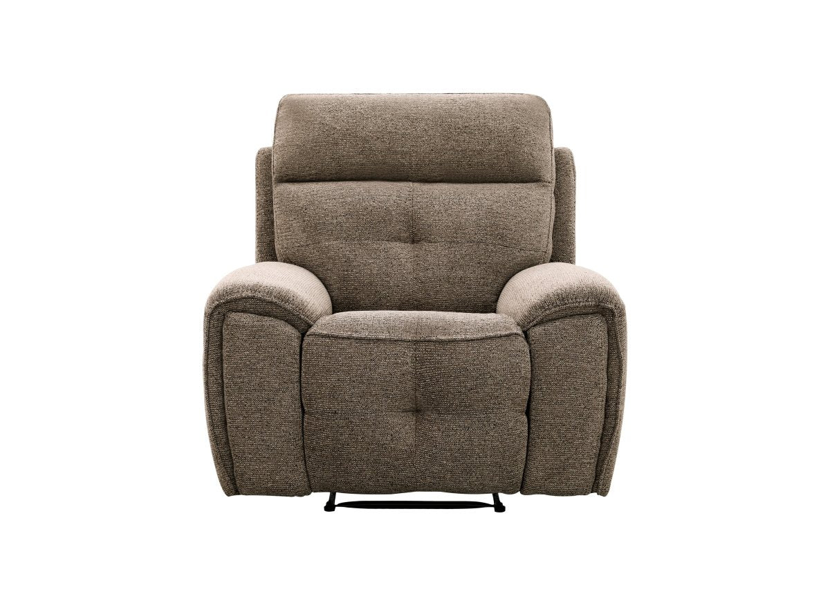 Fauteuil relax électrique en velours texturé marron PATRICIA - DécoInParis