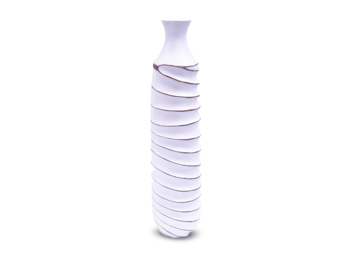 Grand vase en résine blanc H60 cm TWIST - DécoInParis