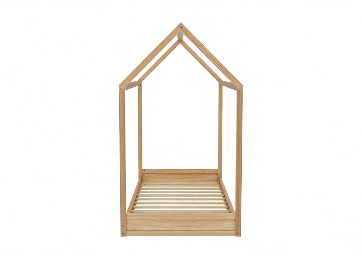 Lit enfant cabane POPY bois 90x190 avec sommier à lattes inclus