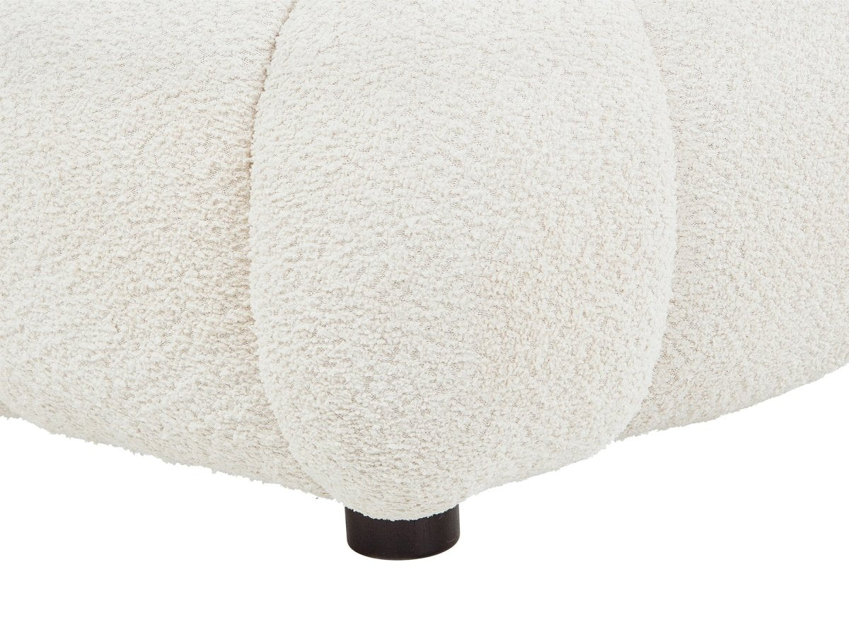 Lit coffre en tissu bouclette beige 140x190 cm RILEY - DécoInParis