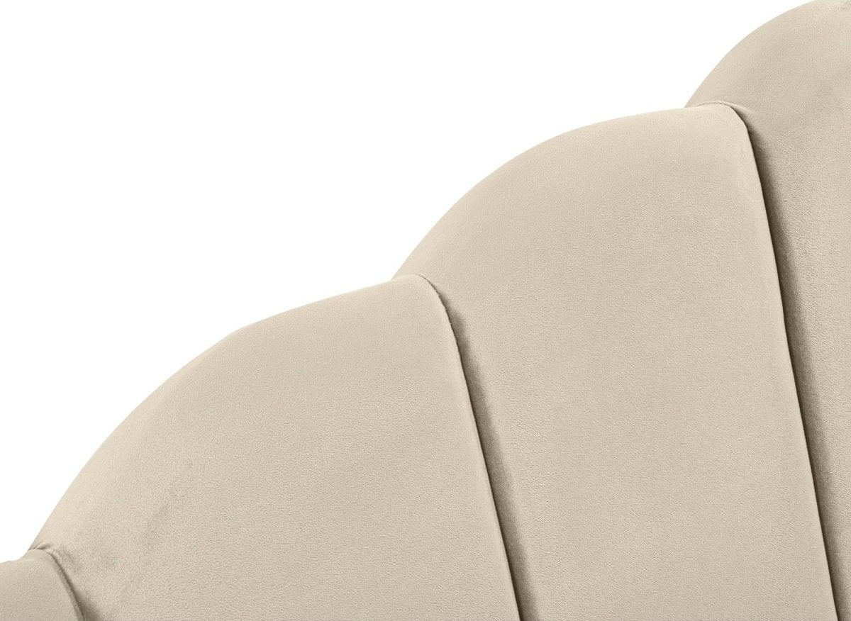 Lit coffre en velours beige 140x190 cm ELVIRA - DécoInParis