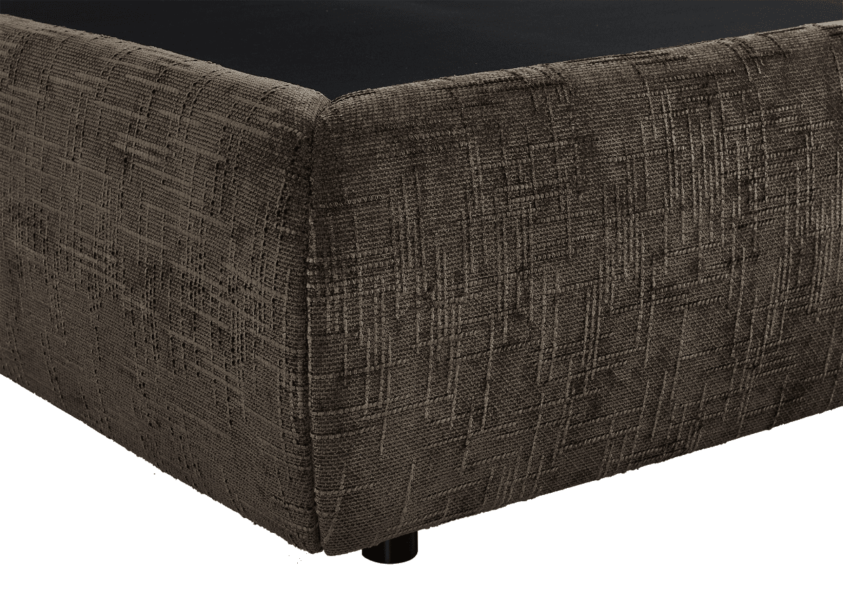 Lit coffre en velours chiné marron 140x190 cm MELY - DécoInParis