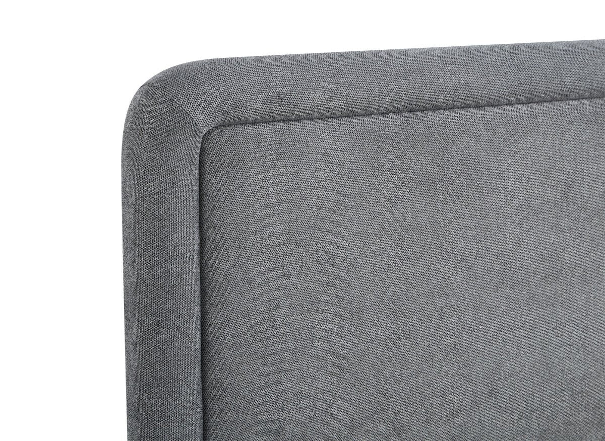 Lit double en tissu doux gris 160 x200 cm ANELA - DécoInParis