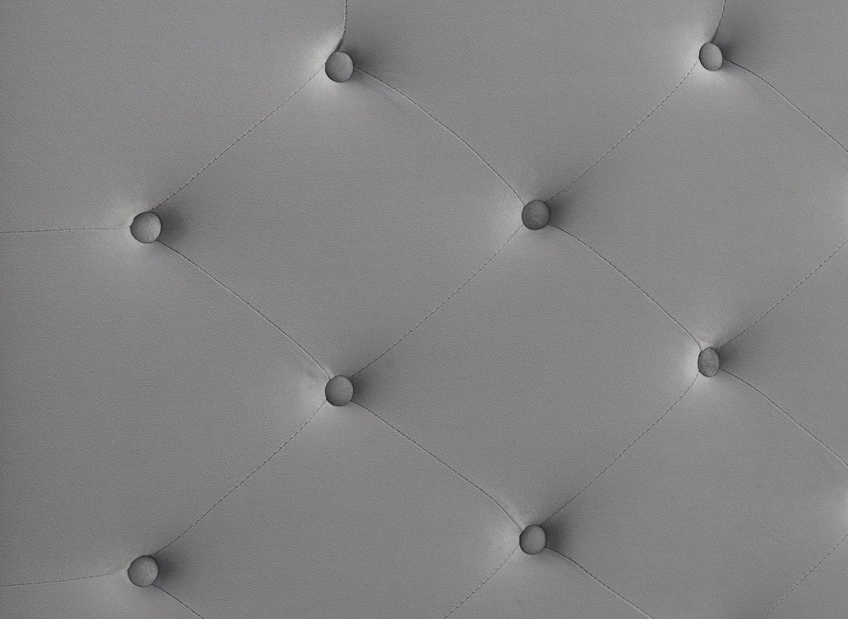 Lit double en velours capitonné gris MAREVA 140x190 cm - DécoInParis