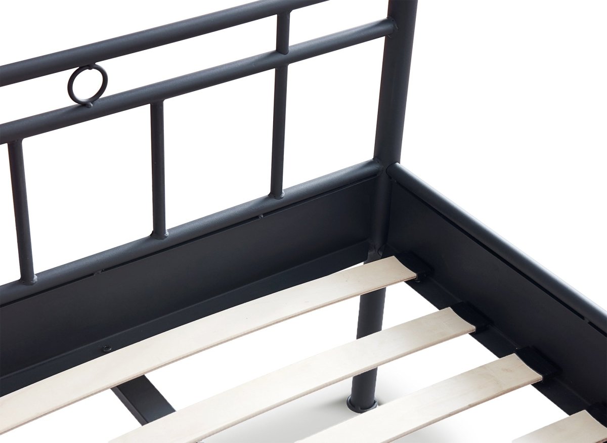 Lit simple en métal noir KADY 90 x 190 cm - DécoInParis