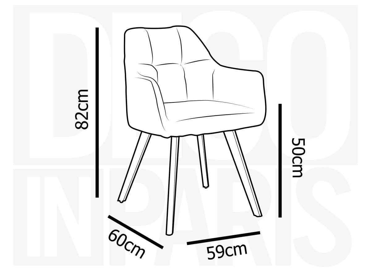 Lot de 2 chaises avec accoudoirs effet peau de mouton gris clair ESPERA - DécoInParis