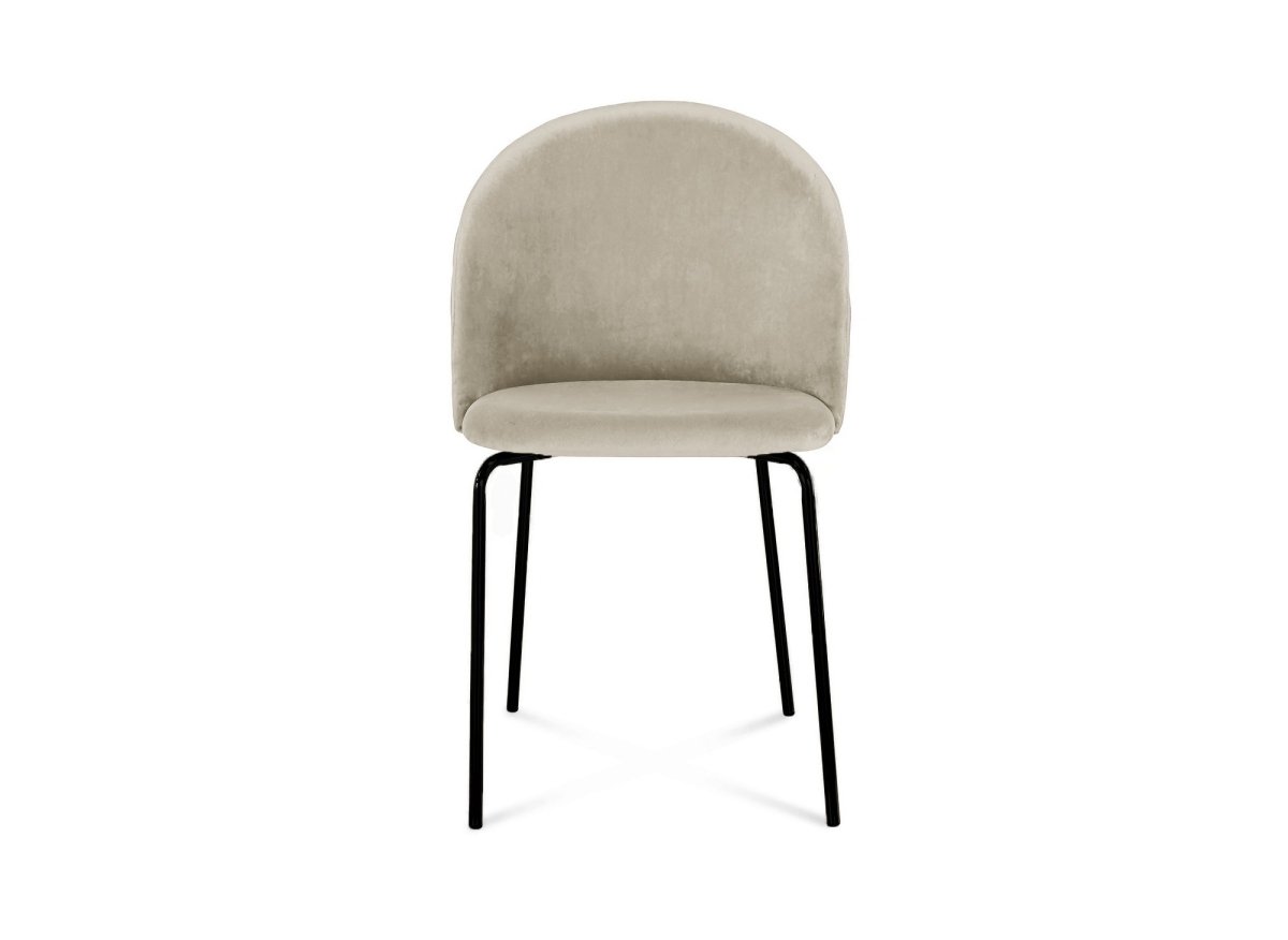 Lot de 2 chaises design en velours beige pieds noirs KENNETH - DécoInParis