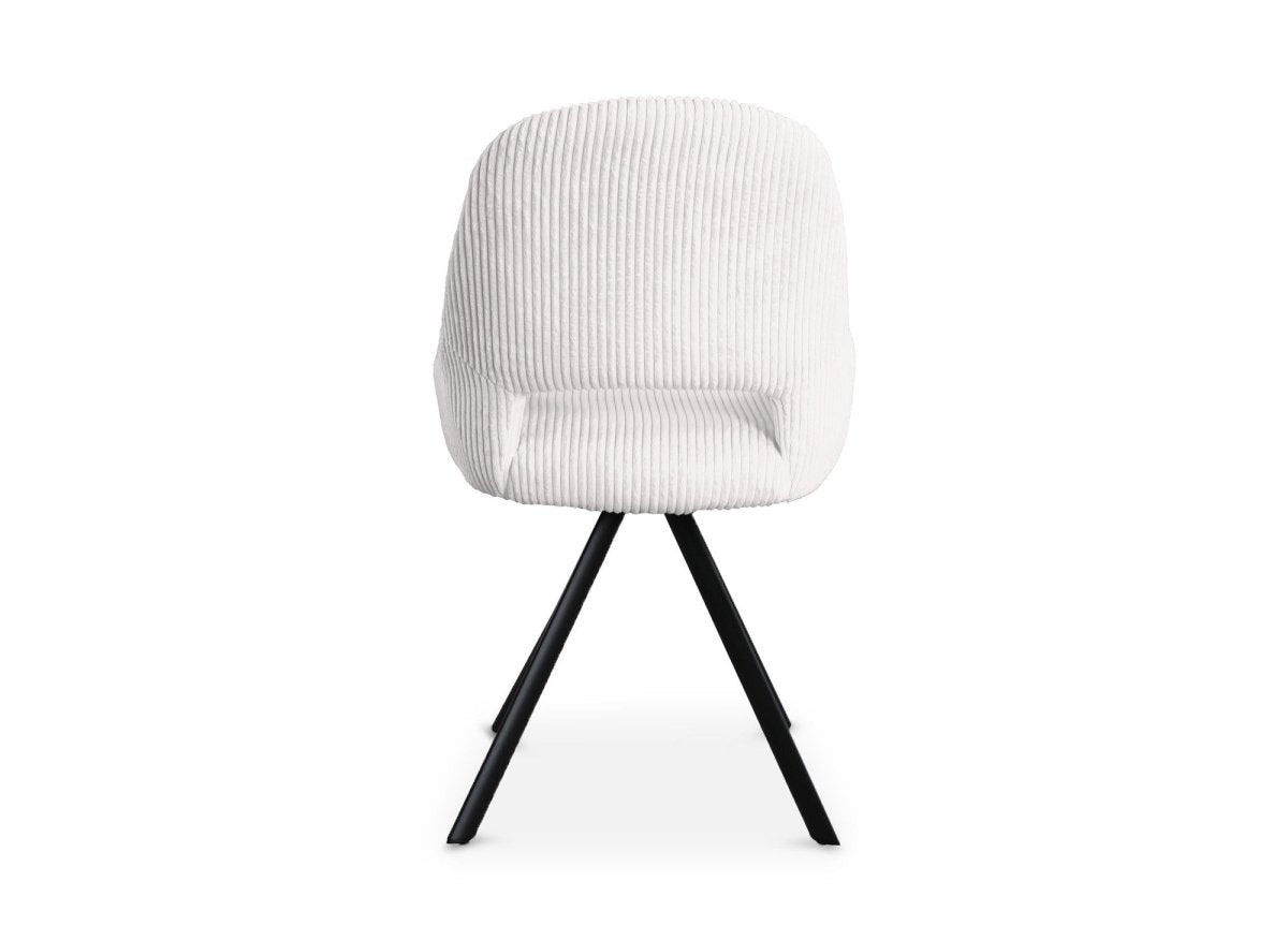 Lot de 2 chaises design en velours côtelé blanc écru SYRA - DécoInParis