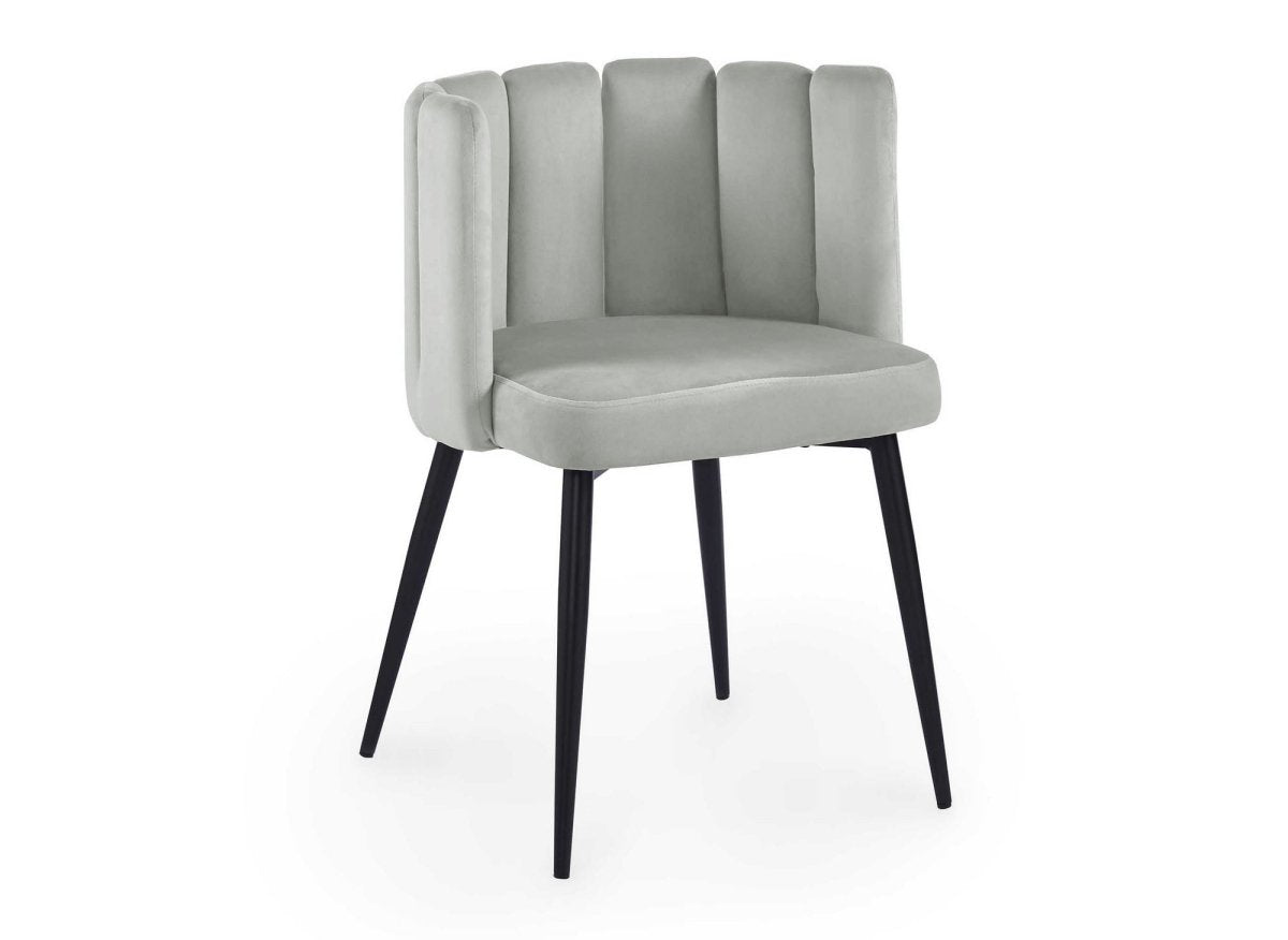 Lot de 2 chaises design en velours gris DEBBY - DécoInParis