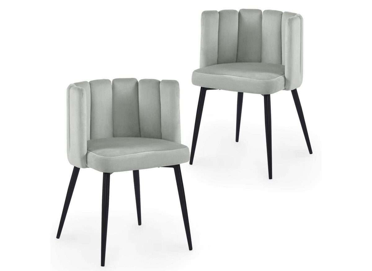 Lot de 2 chaises design en velours gris DEBBY - DécoInParis
