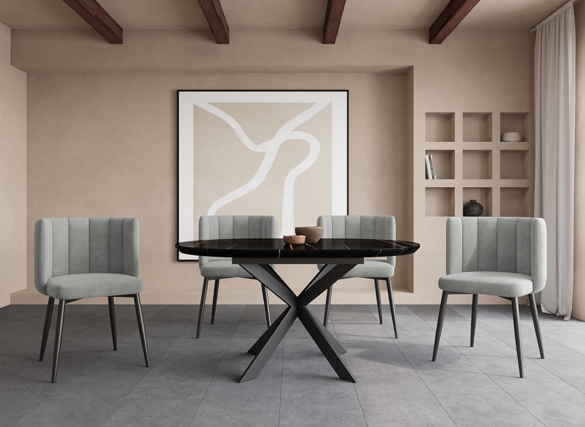 Lot de 2 chaises design en velours gris DEBBY - DécoInParis