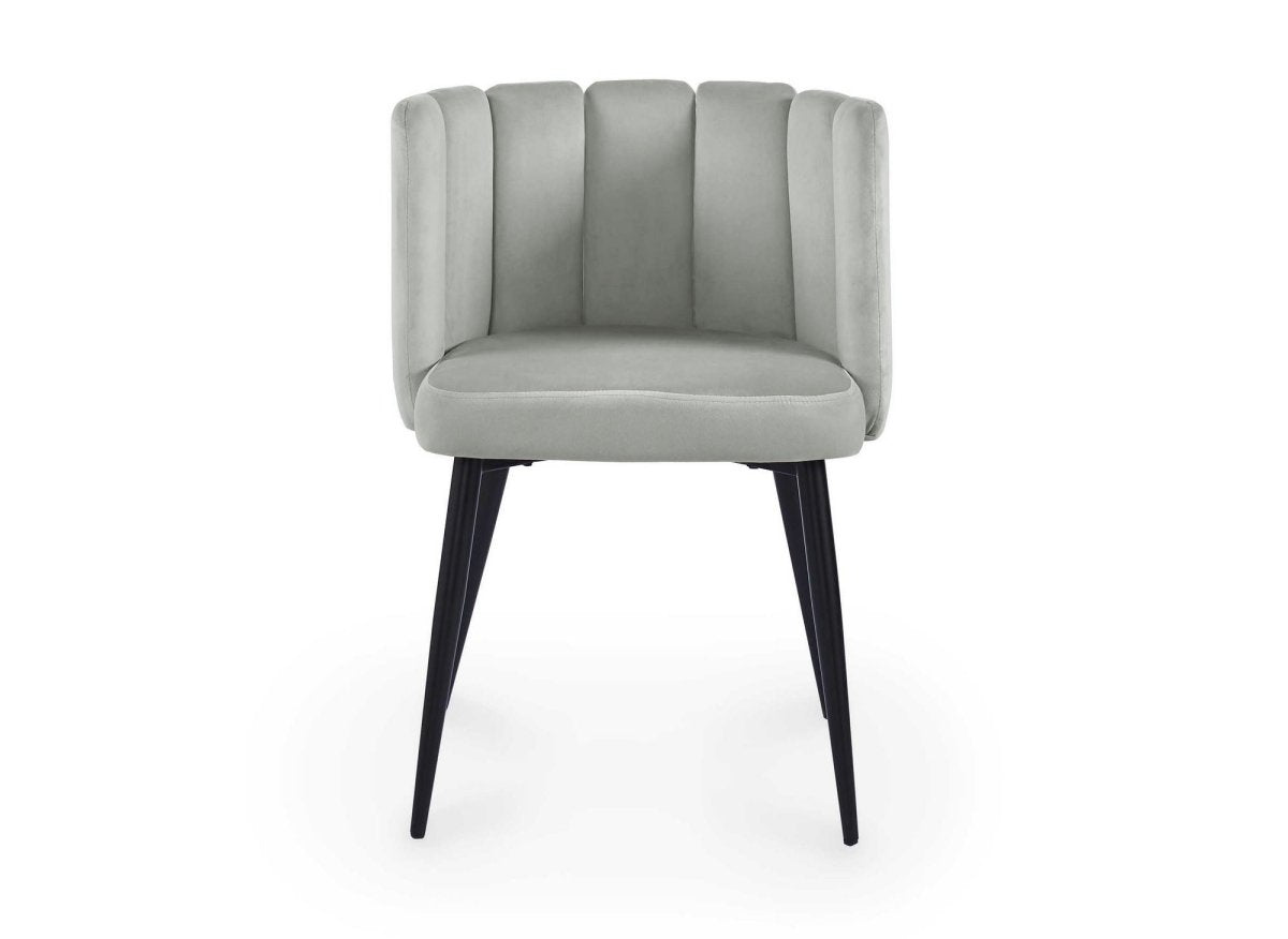 Lot de 2 chaises design en velours gris DEBBY - DécoInParis