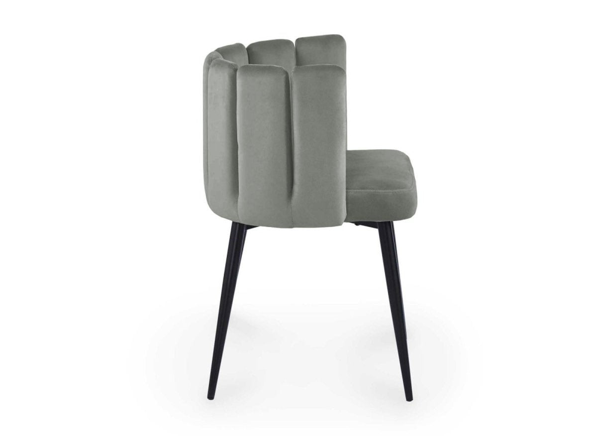 Lot de 2 chaises design en velours gris DEBBY - DécoInParis