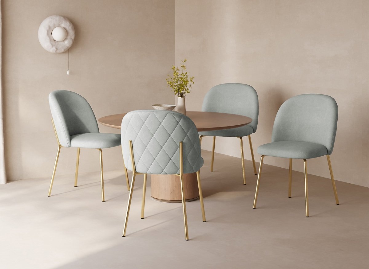 Lot de 2 chaises design en velours gris KENNETH - DécoInParis