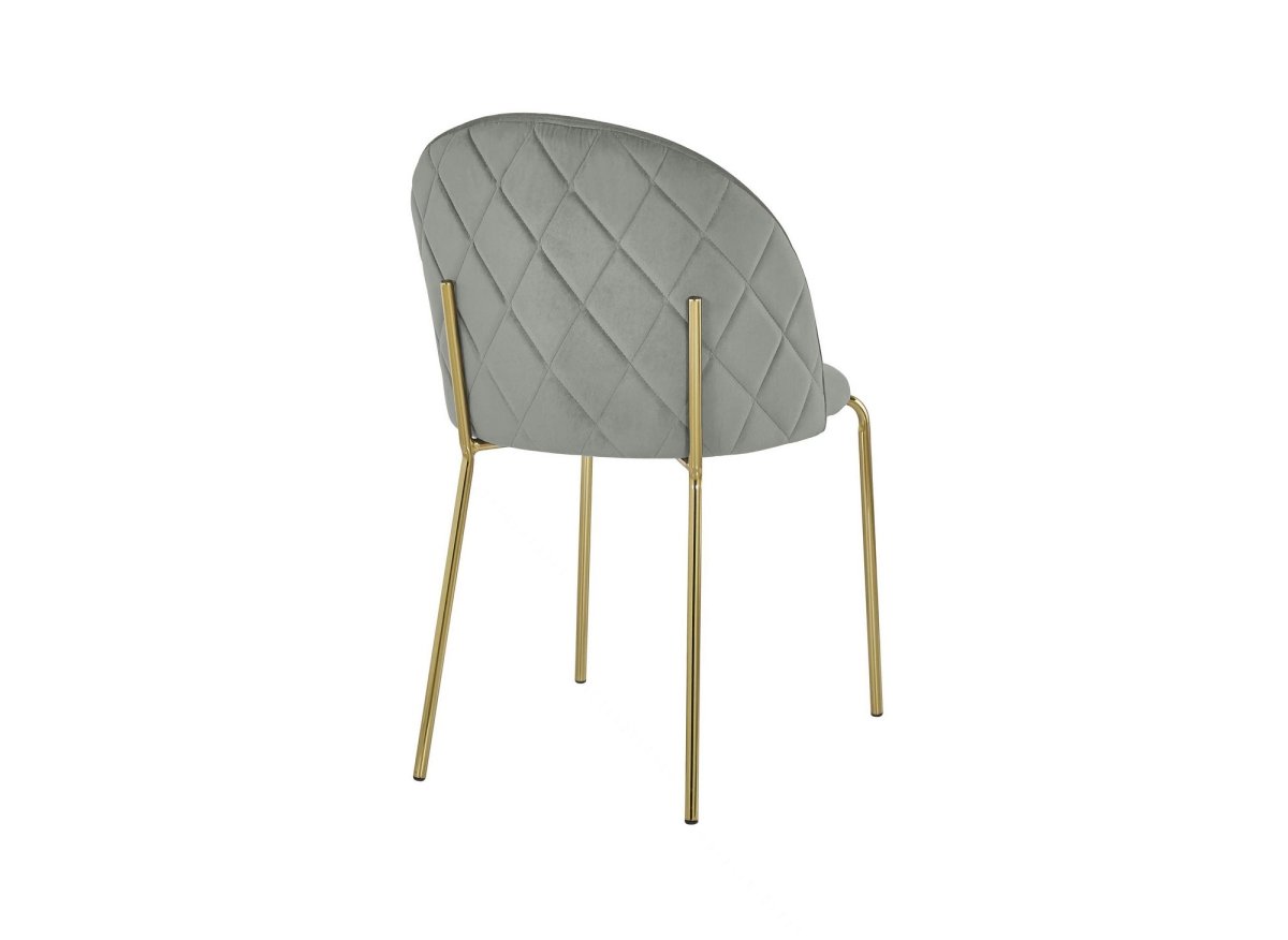 Lot de 2 chaises design en velours gris KENNETH - DécoInParis