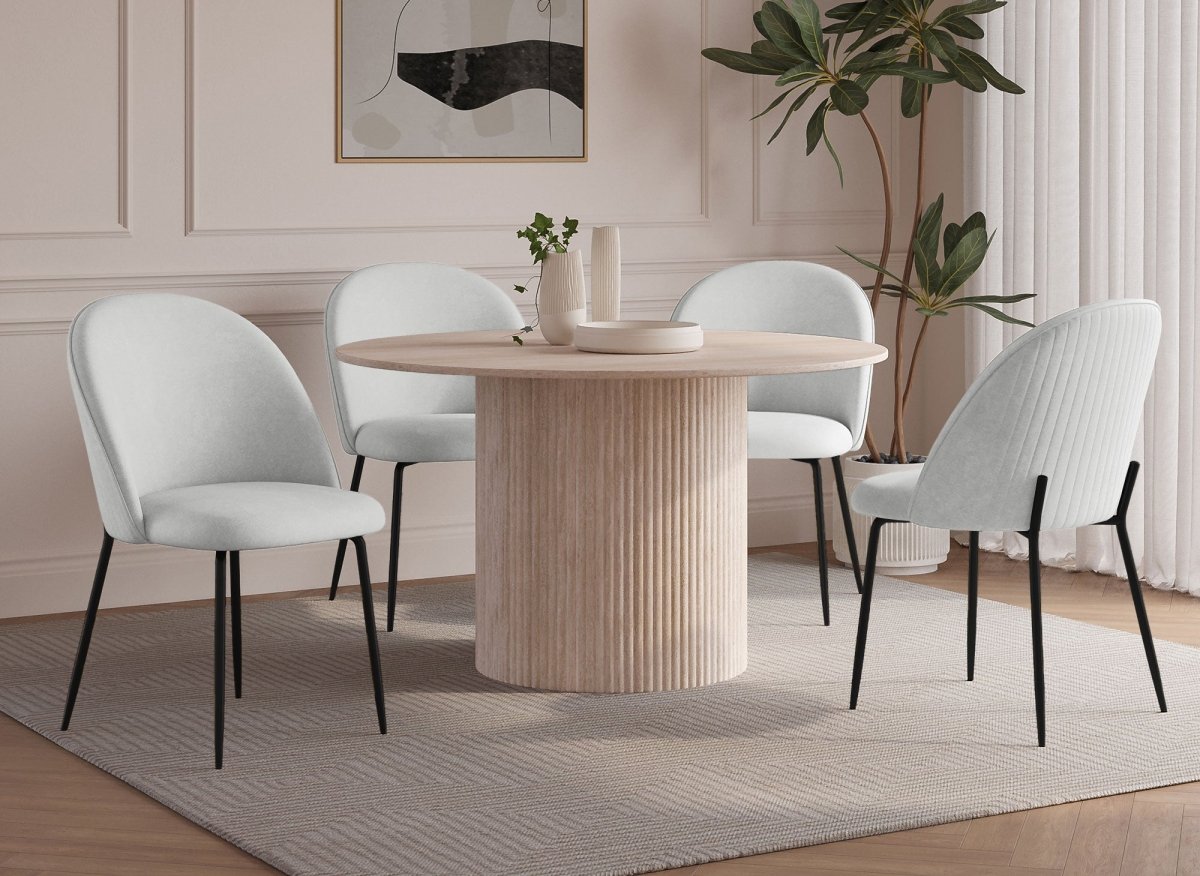 Lot de 2 chaises design en velours gris pieds noirs ARABEL - DécoInParis