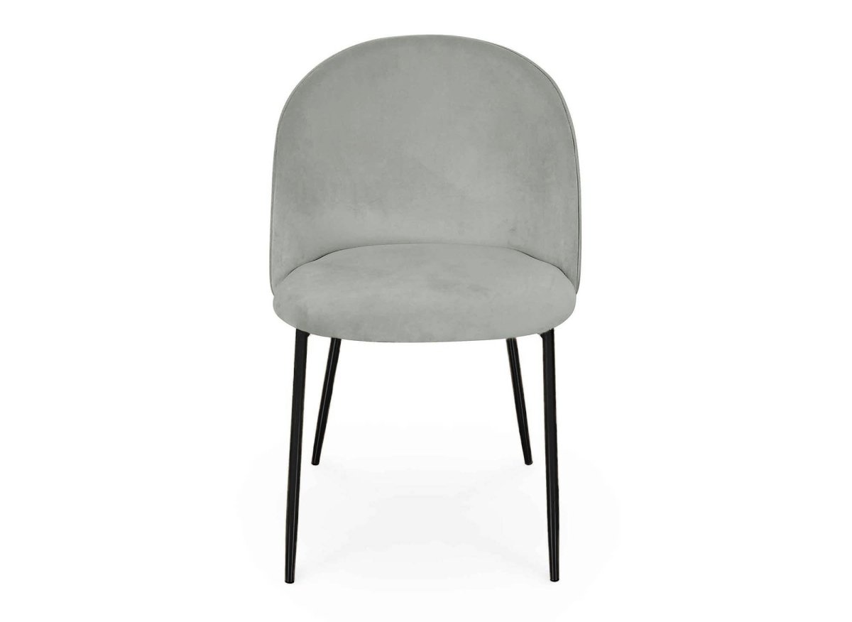 Lot de 2 chaises design en velours gris pieds noirs ARABEL - DécoInParis