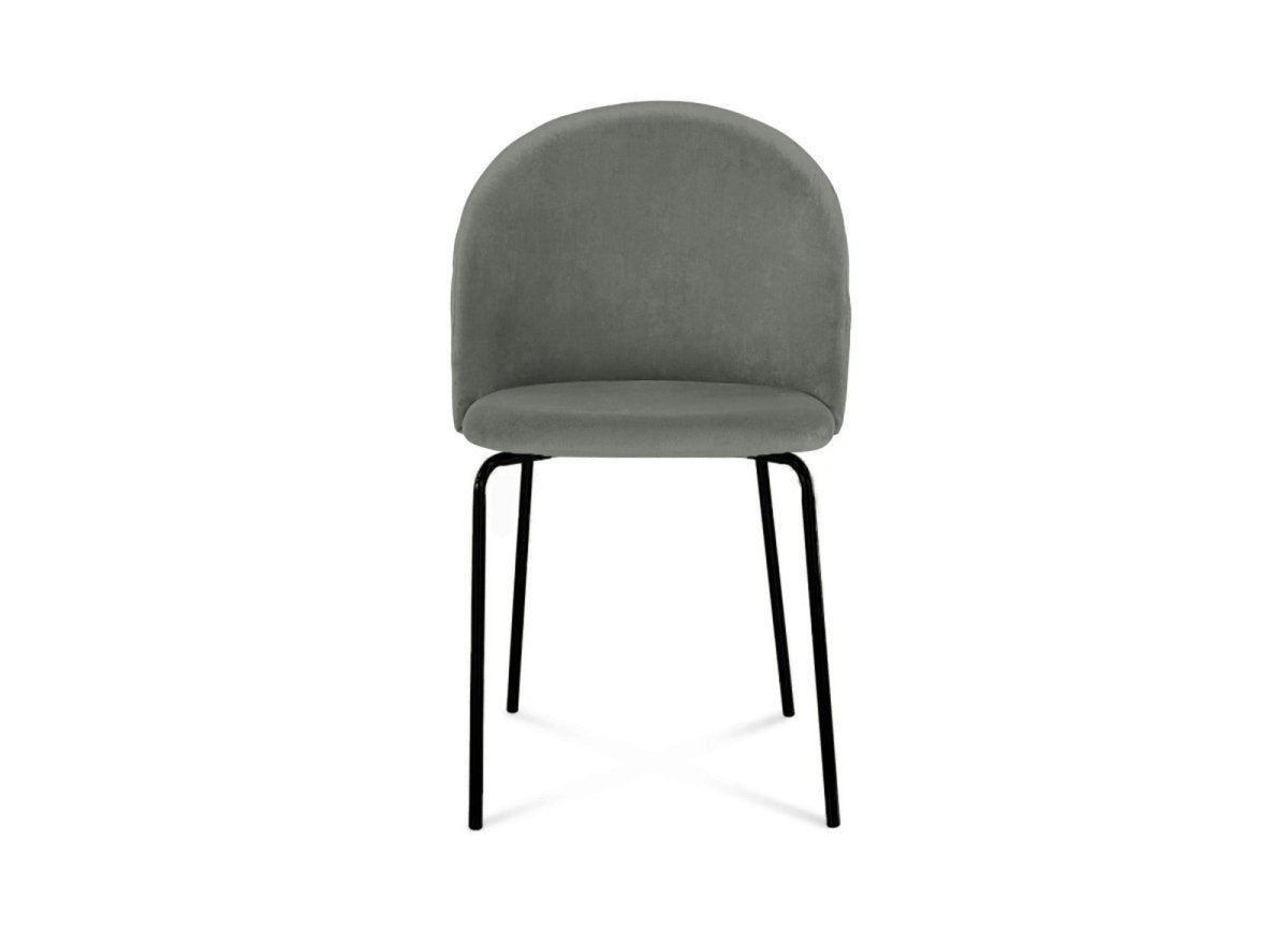Lot de 2 chaises design en velours gris pieds noirs KENNETH - DécoInParis