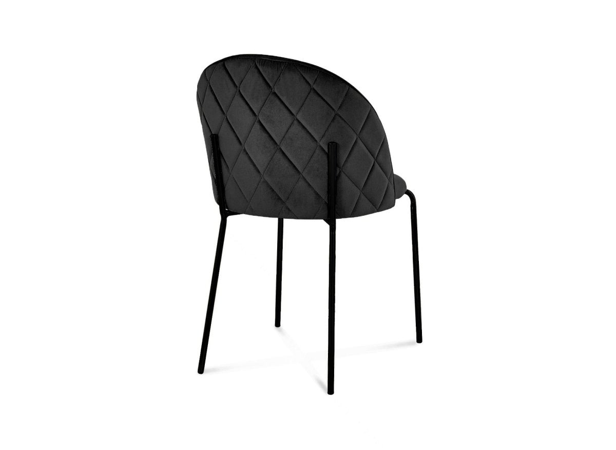 Lot de 2 chaises design en velours noir pieds noirs KENNETH - DécoInParis