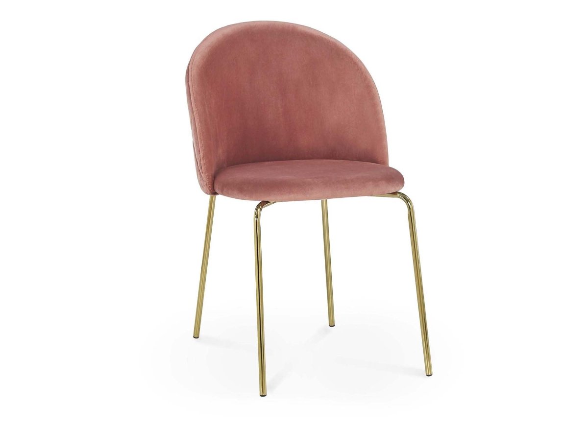 Lot de 2 chaises design en velours rose KENNETH - DécoInParis