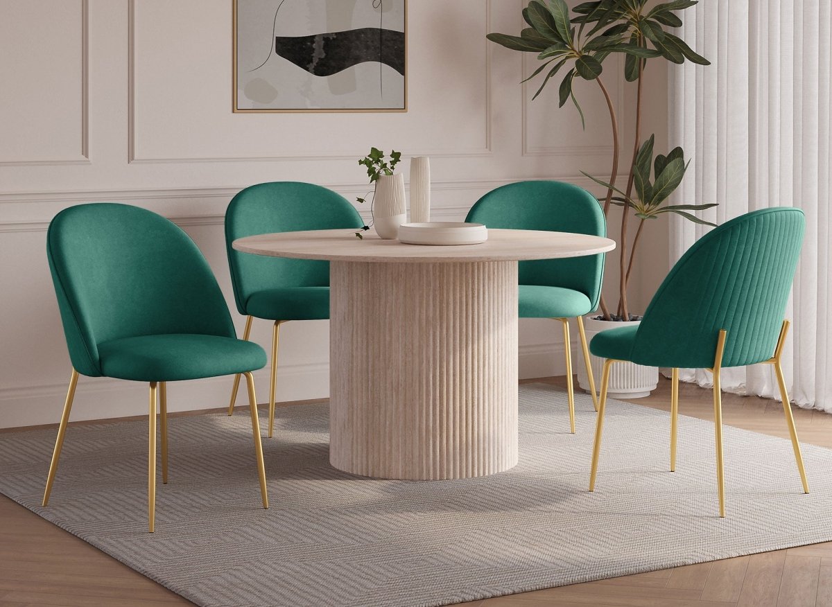 Lot de 2 chaises design en velours vert ARABEL - DécoInParis