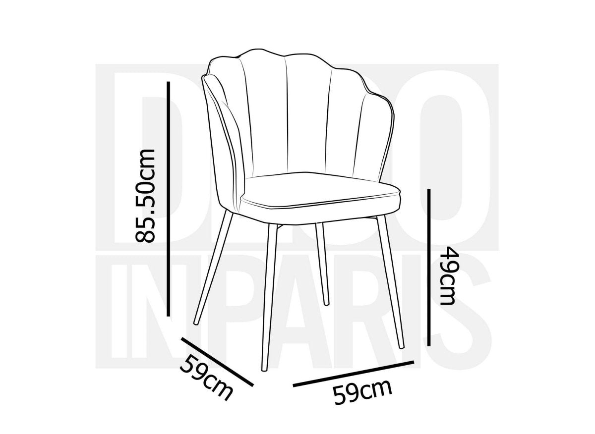 Lot de 2 chaises design en velours vert pieds noirs GARANCE - DécoInParis