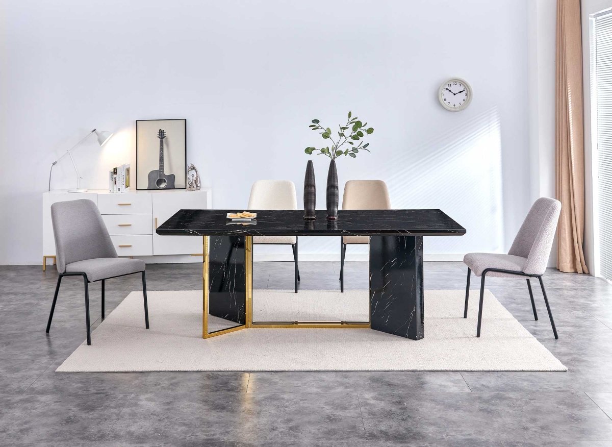 Lot de 2 chaises en tissu gris APRIL - DécoInParis