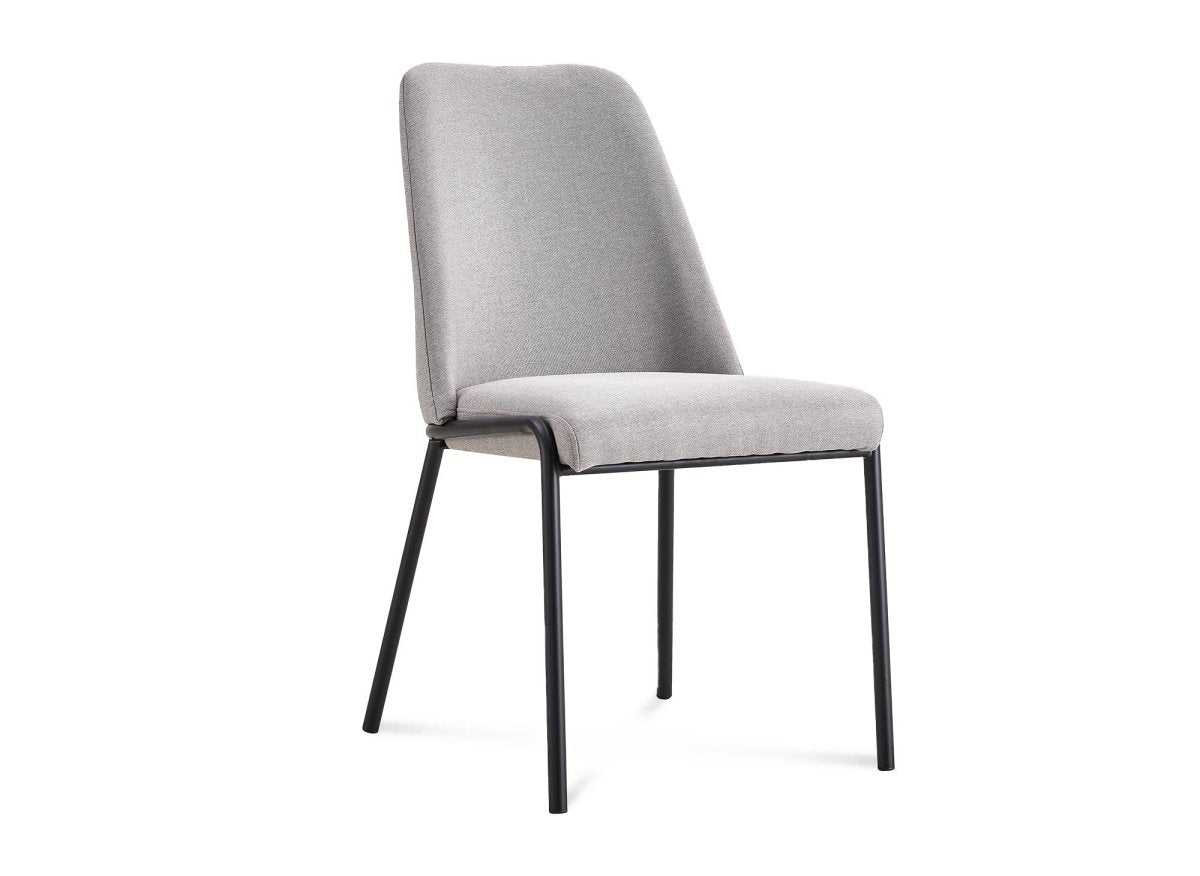 Lot de 2 chaises en tissu gris APRIL - DécoInParis