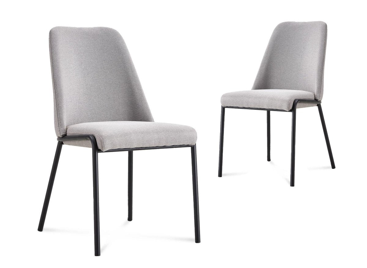 Lot de 2 chaises en tissu gris APRIL - DécoInParis