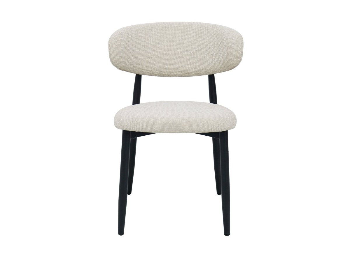 Lot de 2 chaises en tweed écru pieds en métal noir FLAVIA - DécoInParis