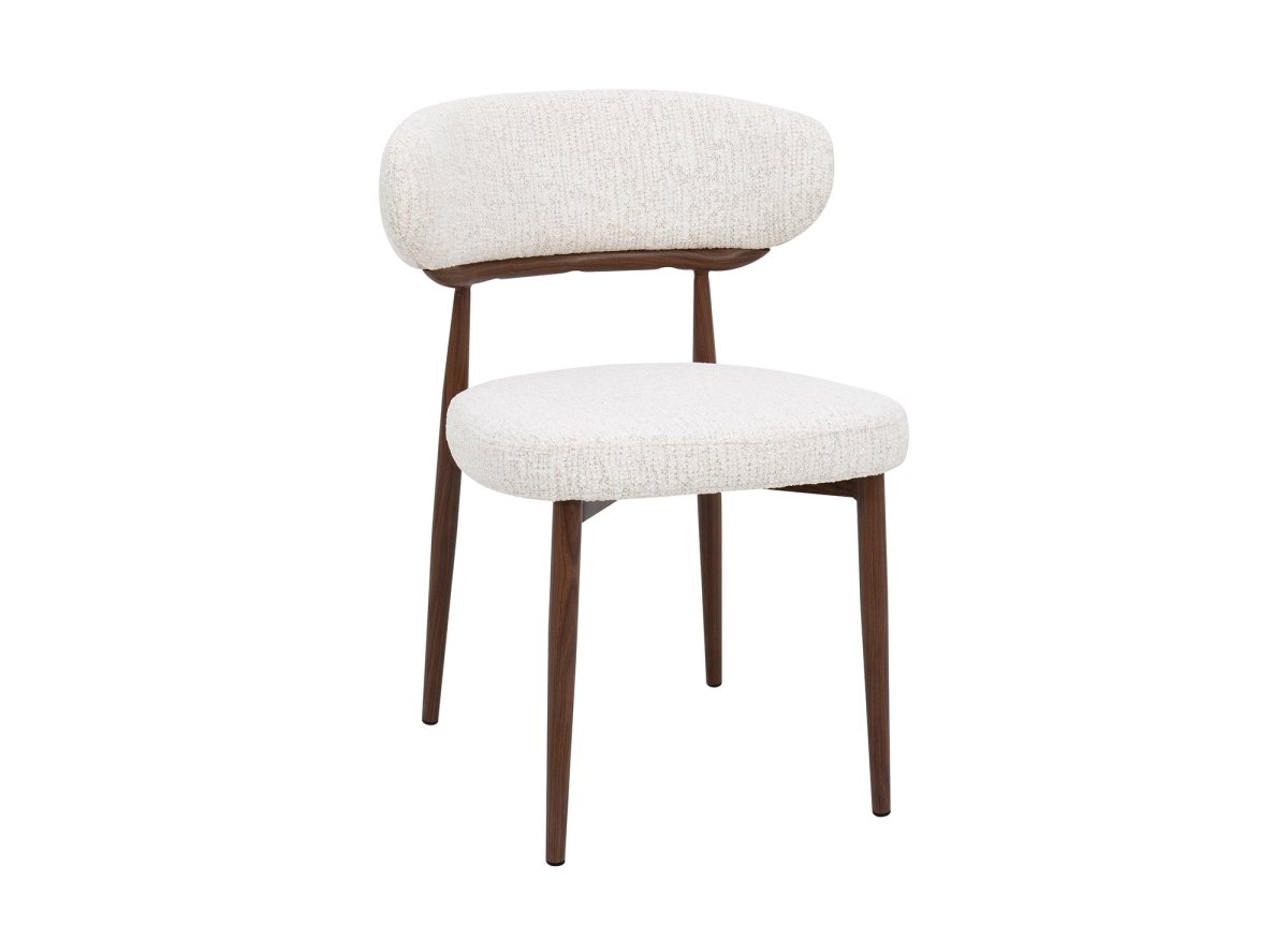 Lot de 2 chaises en velours tissé écru pieds en métal marron JULES - DécoInParis